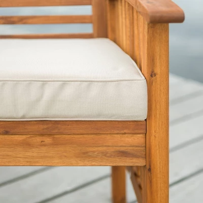 2pk Acacia Wood Patio Chairs With Cushions - Saracina Home - Image 4