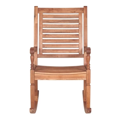 Bamberg Transitional Acacia Wood Outdoor Rocking Chair - Saracina Home - Image 4