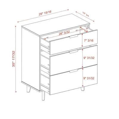 Mid-Century Modern Wood 3 Drawer Dresser - Saracina Home - Image 8