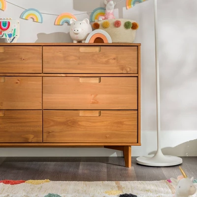 Mid-Century Modern Groove Wood 6 Drawer Dresser - Saracina Home - Image 15