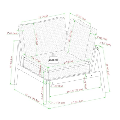 Saracina Home 6pc Modern Boho Outdoor Eucalyptus Spindle Sectional - Image 8