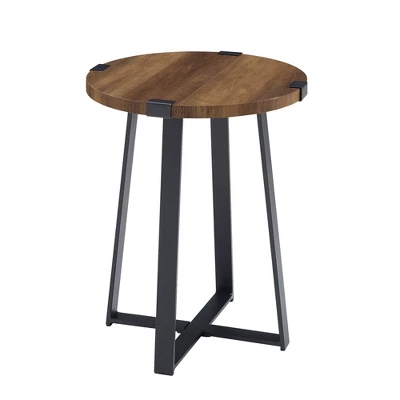 Wrightson Urban Industrial Faux Wrap Leg Round Side Table - Saracina Home - Image 13