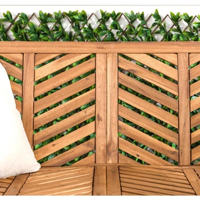 Slatted Chevron Acacia Wood Patio Loveseat – Saracina Home - Image 9