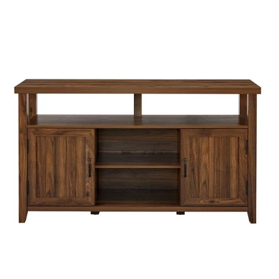 Modern Farmhouse Highboy Double Grooved Door TV Stand For TVs Up To 65" - Saracina Home - Image 2