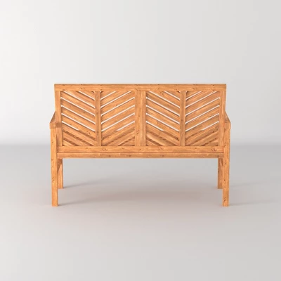 Slatted Chevron Acacia Wood Patio Loveseat – Saracina Home - Image 4