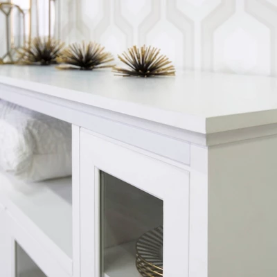 Glass Door Traditional Highboy TV Stand For TVs Up To 58" - Saracina Home - Image 2