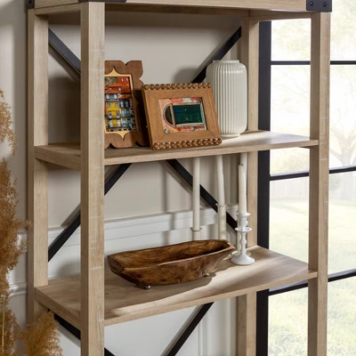 64" Sophie Industrial X Frame Bookshelf - Saracina Home - Image 7