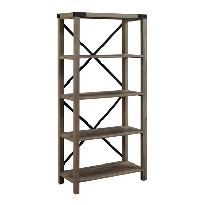 64" Sophie Industrial X Frame Bookshelf - Saracina Home - Image 12