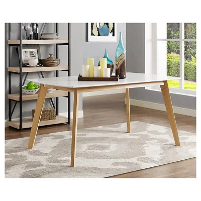 59" Retro Modern Wood Kitchen Dining Table - Saracina Home - Image 4
