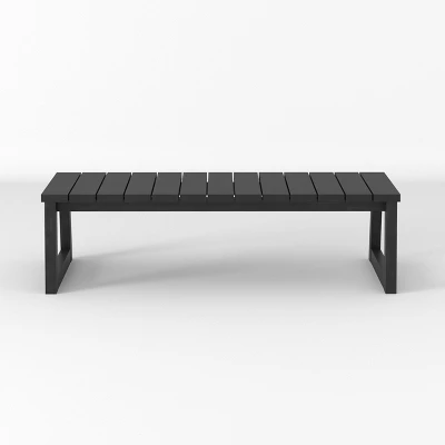 Saracina Home Acacia Slatted Rectangular Patio Coffee Table - Image 6