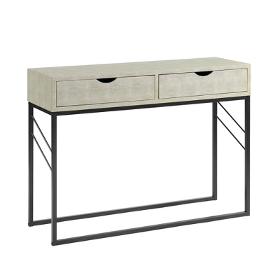 Faux Shagreen Modern 2 Drawer Entry Table - Saracina Home - Image 2