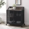 Urban Industrial Metal Mesh Bar Cart With Wheels - Saracina Home