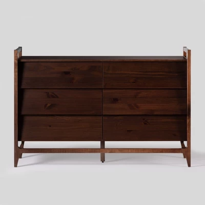 Mid-Century Modern Solid Wood Paneled 6 Drawer Dresser - Saracina Home - Image 13
