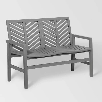 Slatted Chevron Acacia Wood Patio Loveseat – Saracina Home - Image 19