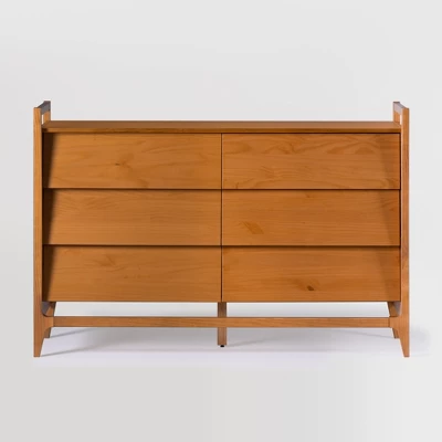 Mid-Century Modern Solid Wood Paneled 6 Drawer Dresser - Saracina Home - Image 12