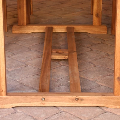 7pc Acacia Wood Patio Dining Set With Cushions - Saracina Home - Image 3