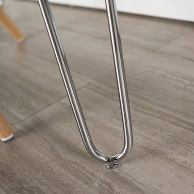 Gibby Modern Glam Hairpin Leg Writing Desk Faux White Marble - Saracina Home - Image 5