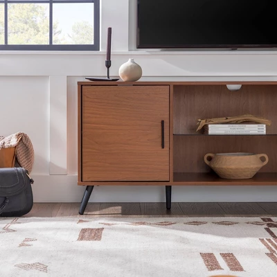 2 Door Mid-Century Modern Wood Storage TV Stand For TVs Up To 65" - Saracina Home - Image 7