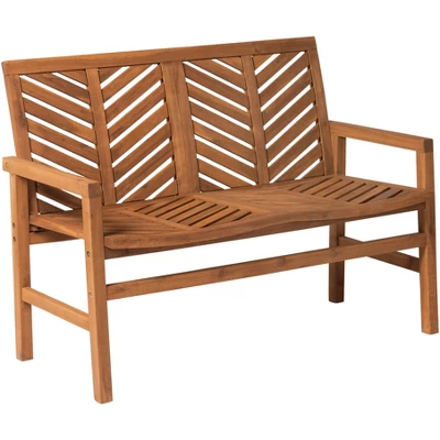 Slatted Chevron Acacia Wood Patio Loveseat – Saracina Home - Image 17