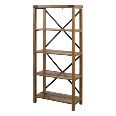 64" Sophie Industrial X Frame Bookshelf - Saracina Home - Image 13