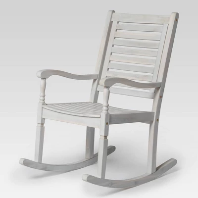 Bamberg Transitional Acacia Wood Outdoor Rocking Chair - Saracina Home - Image 10