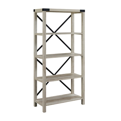 64" Sophie Industrial X Frame Bookshelf - Saracina Home - Image 14