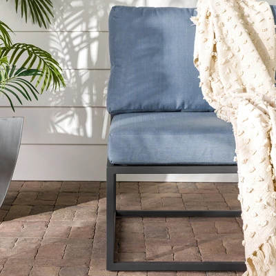 Outdoor Modern Modular Patio Side Chair Blue - Saracina Home - Image 4