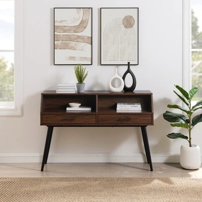 Modern 2 Drawer Angled Console Table - Saracina Home - Image 8