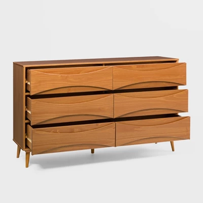 Mid-Century Modern Contoured 6 Drawer Dresser - Saracina Home - Image 18