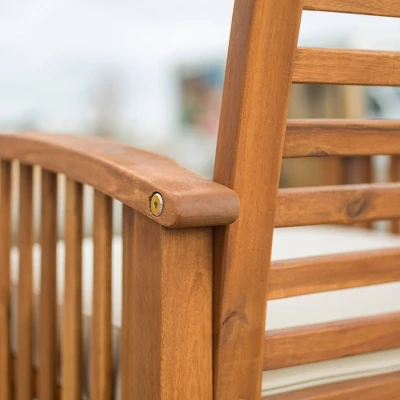 2pk Acacia Wood Patio Chairs With Cushions - Saracina Home - Image 2