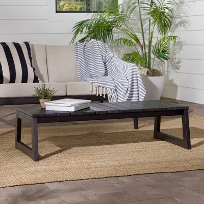Saracina Home Acacia Slatted Rectangular Patio Coffee Table - Image 4