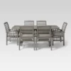 Ravenscroft 7pc Acacia Wood Patio Dining Set With Expandable Table Gray Wash - Saracina Home