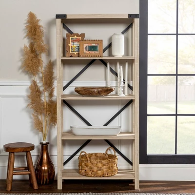 64" Sophie Industrial X Frame Bookshelf - Saracina Home - Image 10
