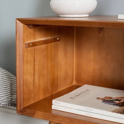 Greenberg 1 Drawer Mid-Century Modern Solid Wood Nightstand - Saracina Home - Image 5