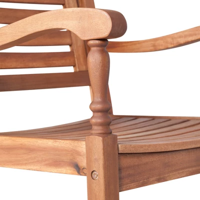 Bamberg Transitional Acacia Wood Outdoor Rocking Chair - Saracina Home - Image 3