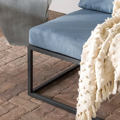 Outdoor Modern Modular Patio Side Chair Blue - Saracina Home - Image 5