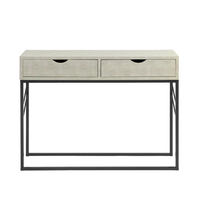 Faux Shagreen Modern 2 Drawer Entry Table - Saracina Home - Image 3