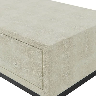 Faux Shagreen Modern 2 Drawer Entry Table - Saracina Home - Image 4