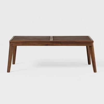 Saracina Home Acacia Mid-Century Modern Rectangle Slatted Patio Coffee Table - Image 7