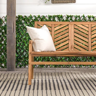 Slatted Chevron Acacia Wood Patio Loveseat – Saracina Home - Image 6