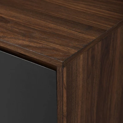 Emmeline Mid-Century Modern Vinyl Record Player Cabinet Black/Dark Walnut - Saracina Home - Image 4