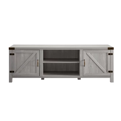 Modern Industrial Barn Door TV Stand For TVs Up To 80" - Saracina Home - Image 16