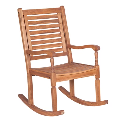 Bamberg Transitional Acacia Wood Outdoor Rocking Chair - Saracina Home - Image 8