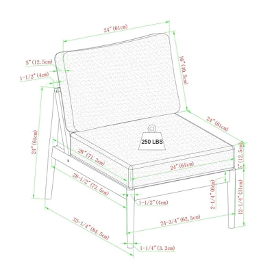 Saracina Home 6pc Modern Boho Outdoor Eucalyptus Spindle Sectional - Image 5