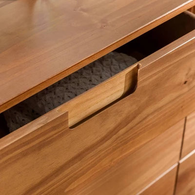 Mid-Century Modern Groove Wood 6 Drawer Dresser - Saracina Home - Image 11