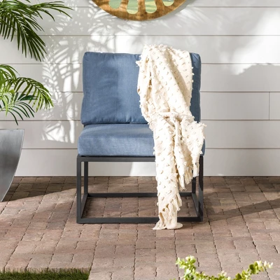 Outdoor Modern Modular Patio Side Chair Blue - Saracina Home - Image 2