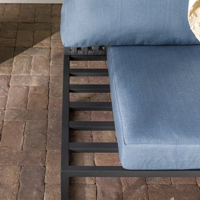 Outdoor Modern Modular Patio Side Chair Blue - Saracina Home - Image 8