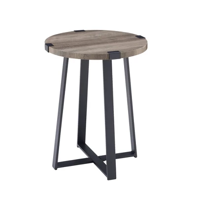 Wrightson Urban Industrial Faux Wrap Leg Round Side Table - Saracina Home - Image 12