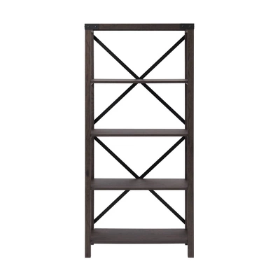 64" Sophie Industrial X Frame Bookshelf - Saracina Home - Image 2