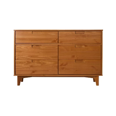 Mid-Century Modern Groove Wood 6 Drawer Dresser - Saracina Home - Image 20